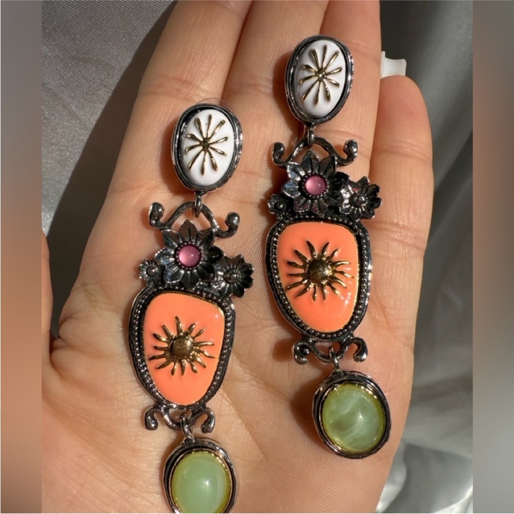 Unique Multi-Color Dangle Earrings - image 5